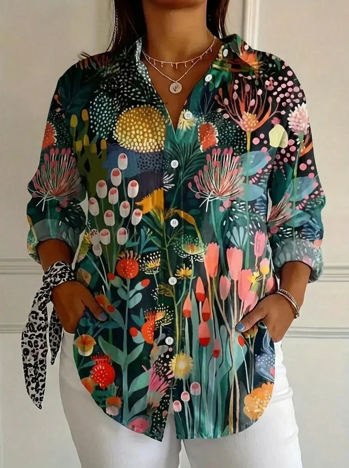 Selma | Farverig Bluse med Legende Print