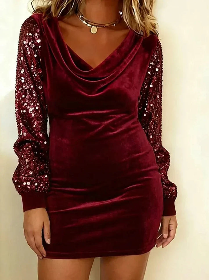 Juna | Velvet Sparkle Sleeve Dress