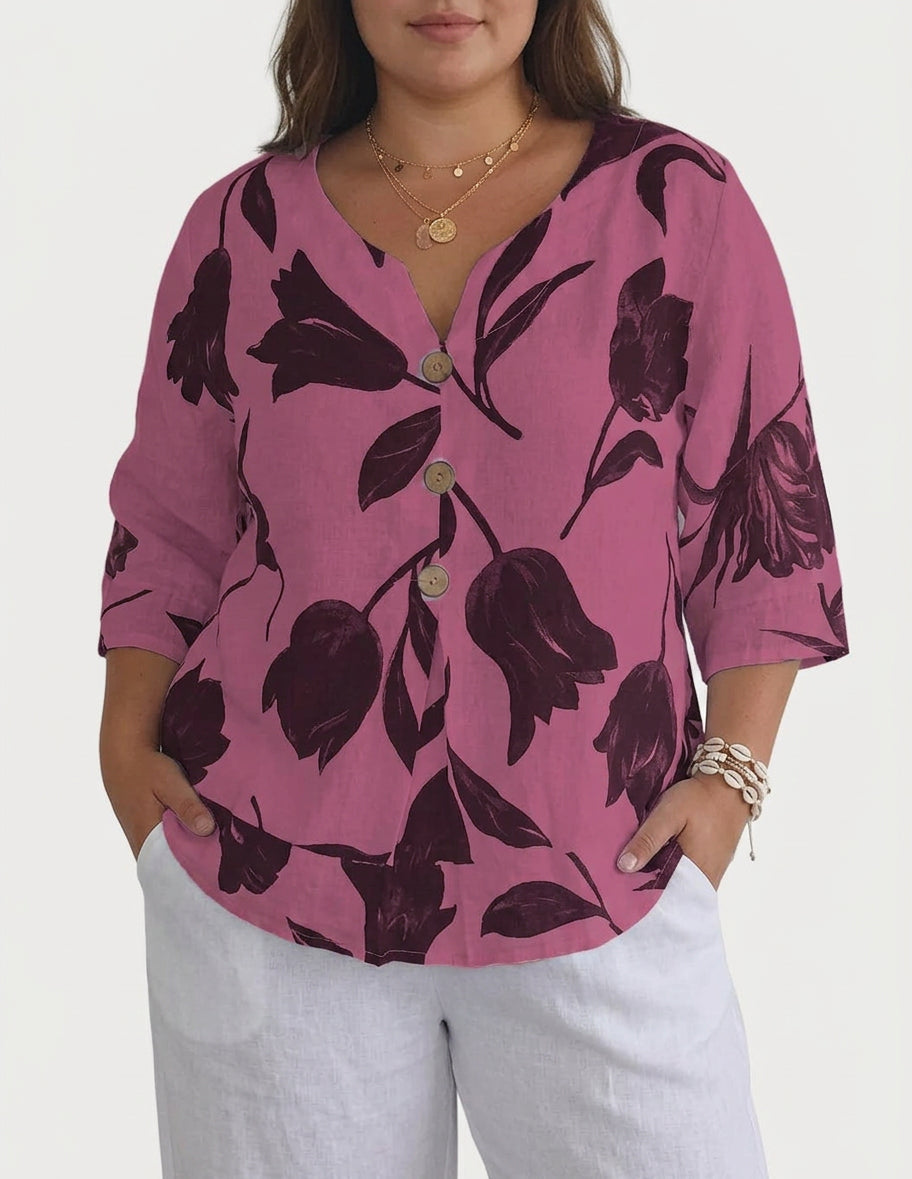 Junia | Elegant Blomstret Bluse