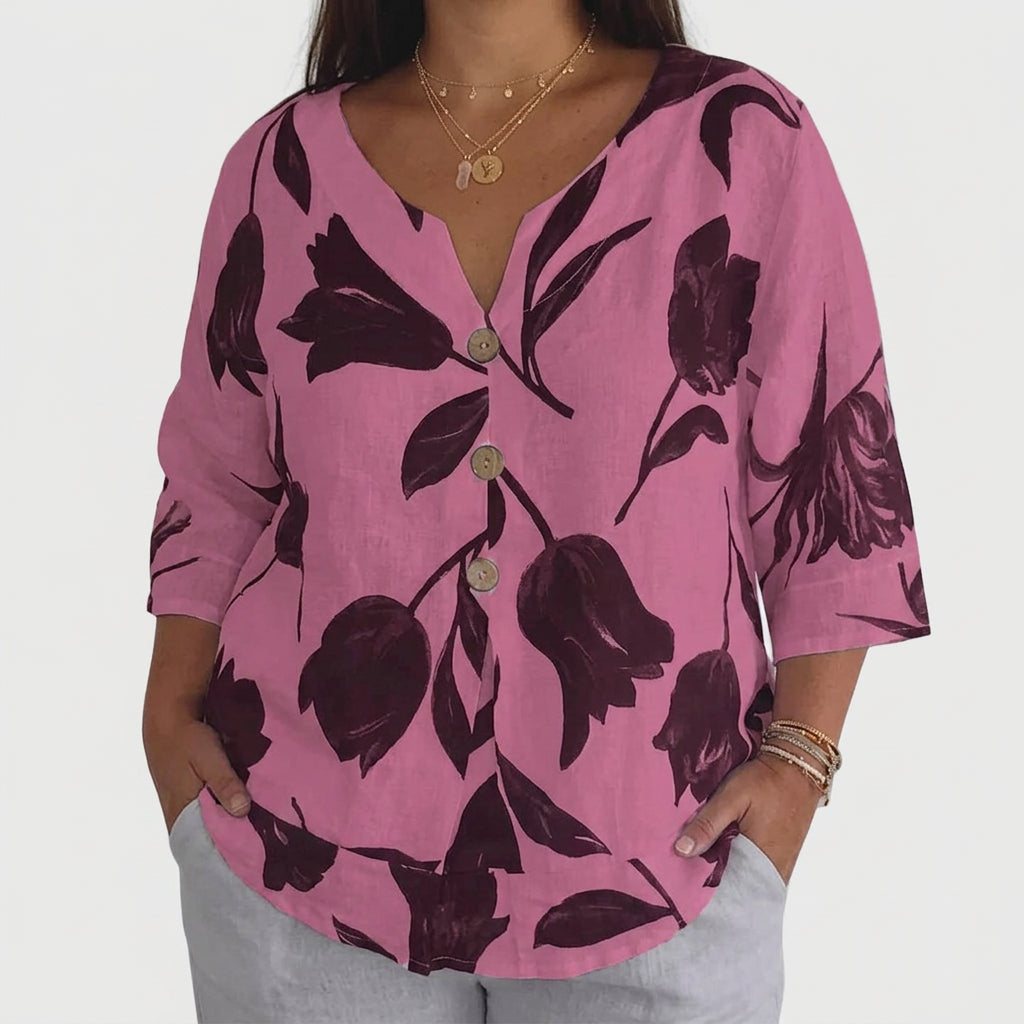 Junia | Elegant Blomstret Bluse
