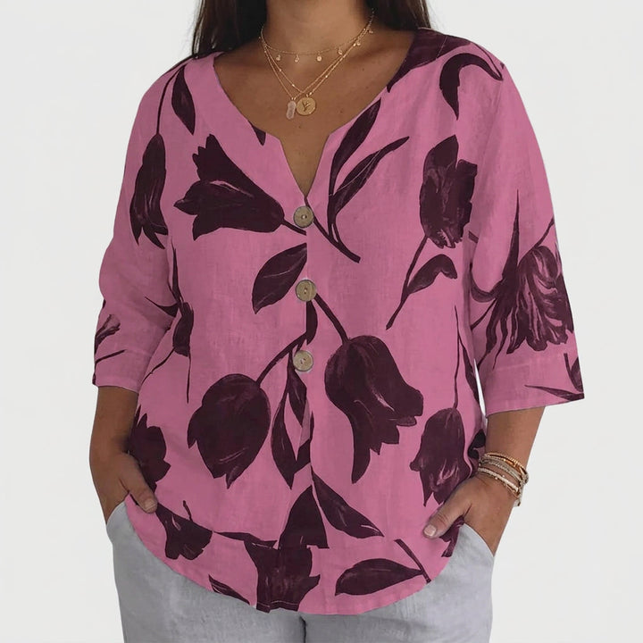 Junia | Elegant Blomstret Bluse