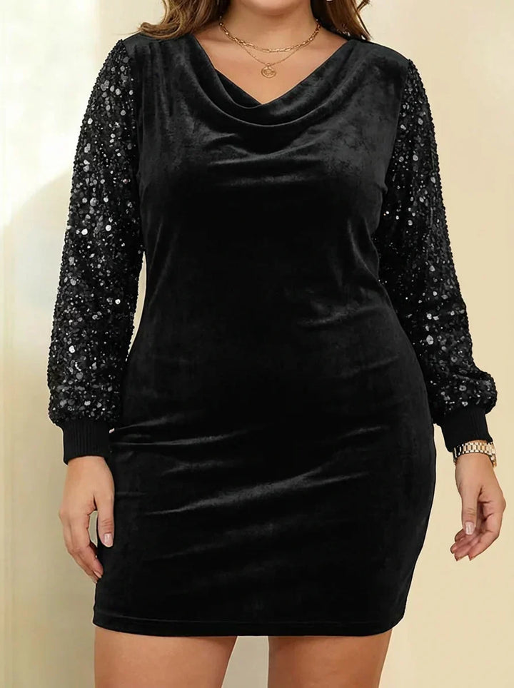 Juna | Velvet Sparkle Sleeve Dress