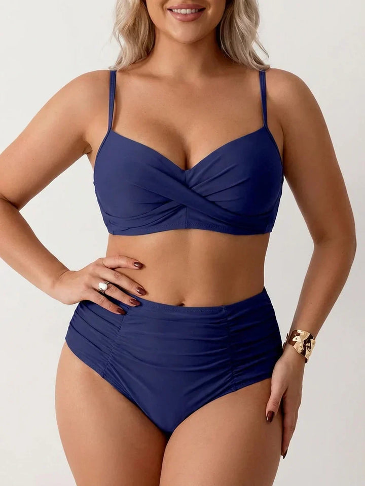 Ingrid | Bandeau Bikini med Samlet Stof