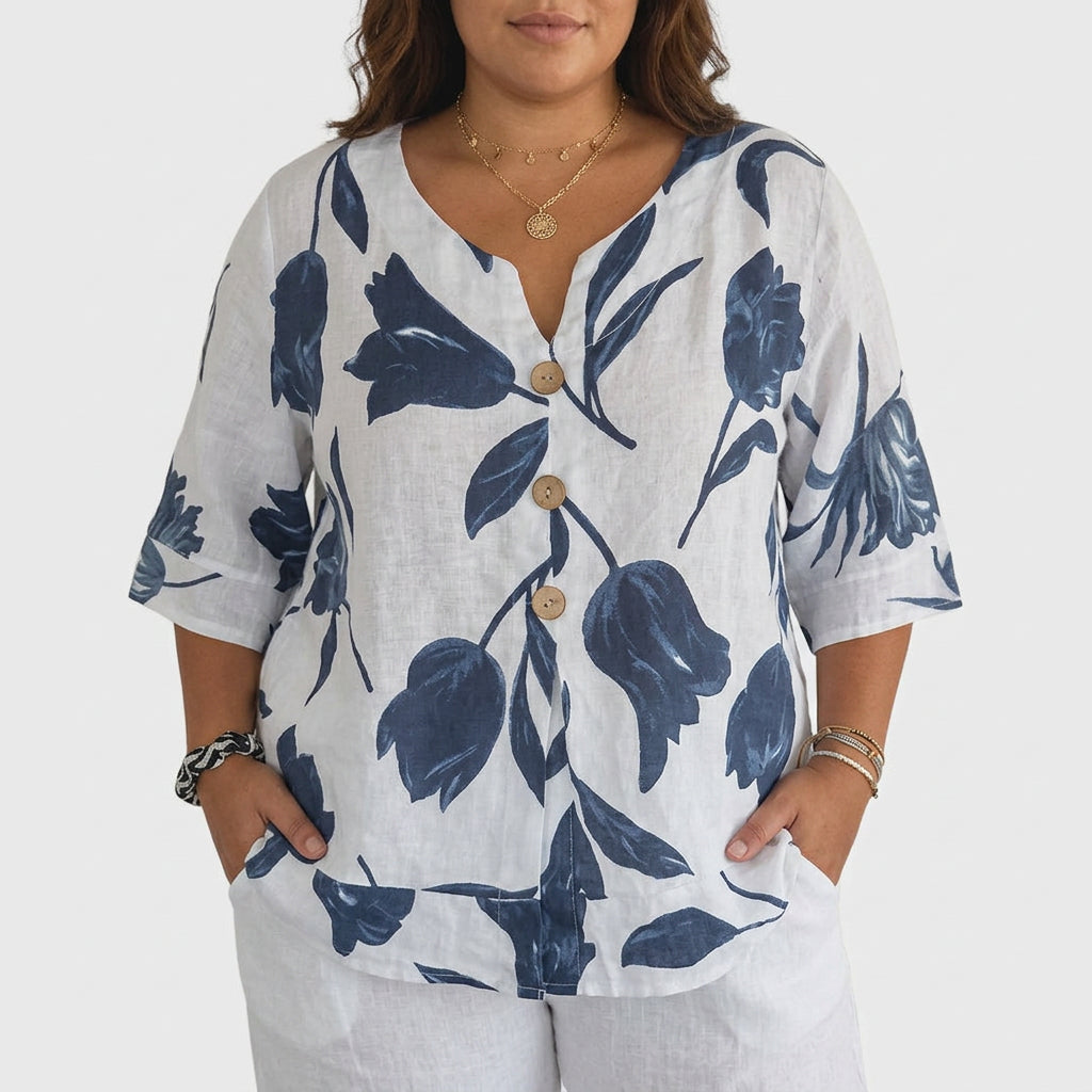 Junia | Elegant Blomstret Bluse