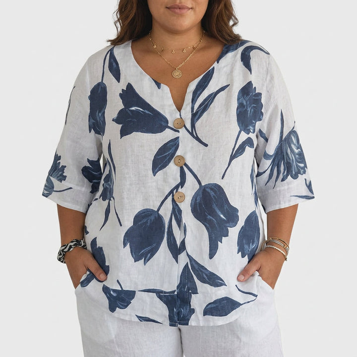 Junia | Elegant Blomstret Bluse