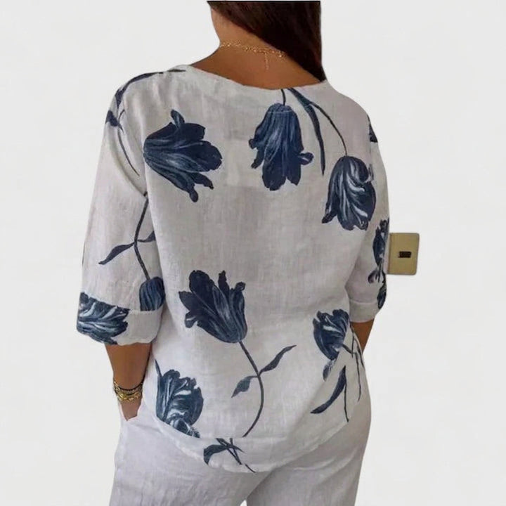 Junia | Elegant Blomstret Bluse