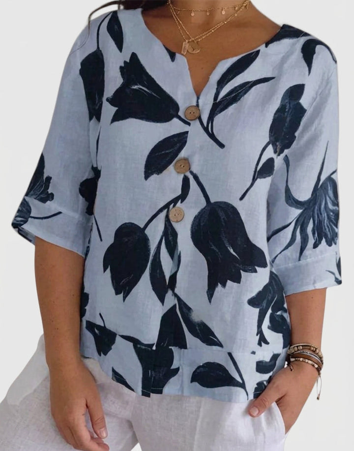 Junia | Elegant Blomstret Bluse