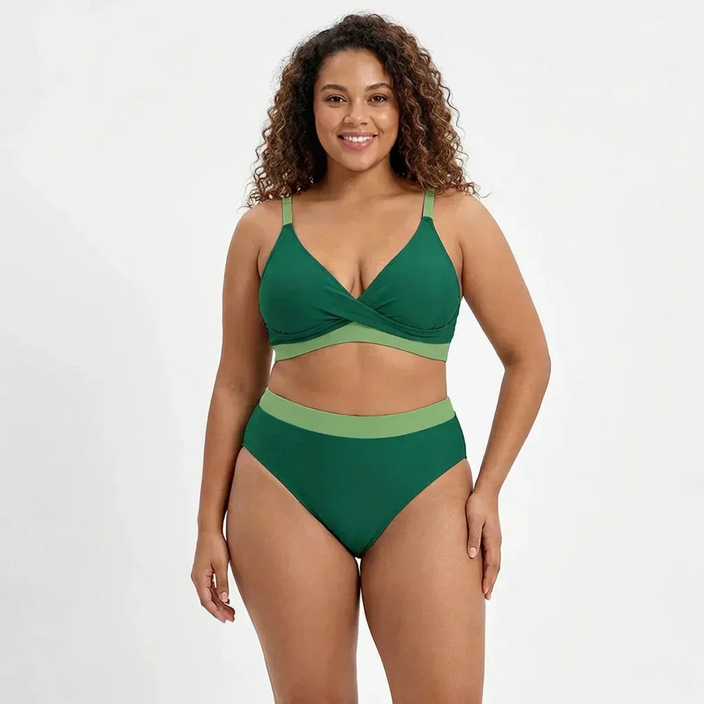 Wilhelmina | Dit maveformende bikini sæt med en stilfuld V-hals