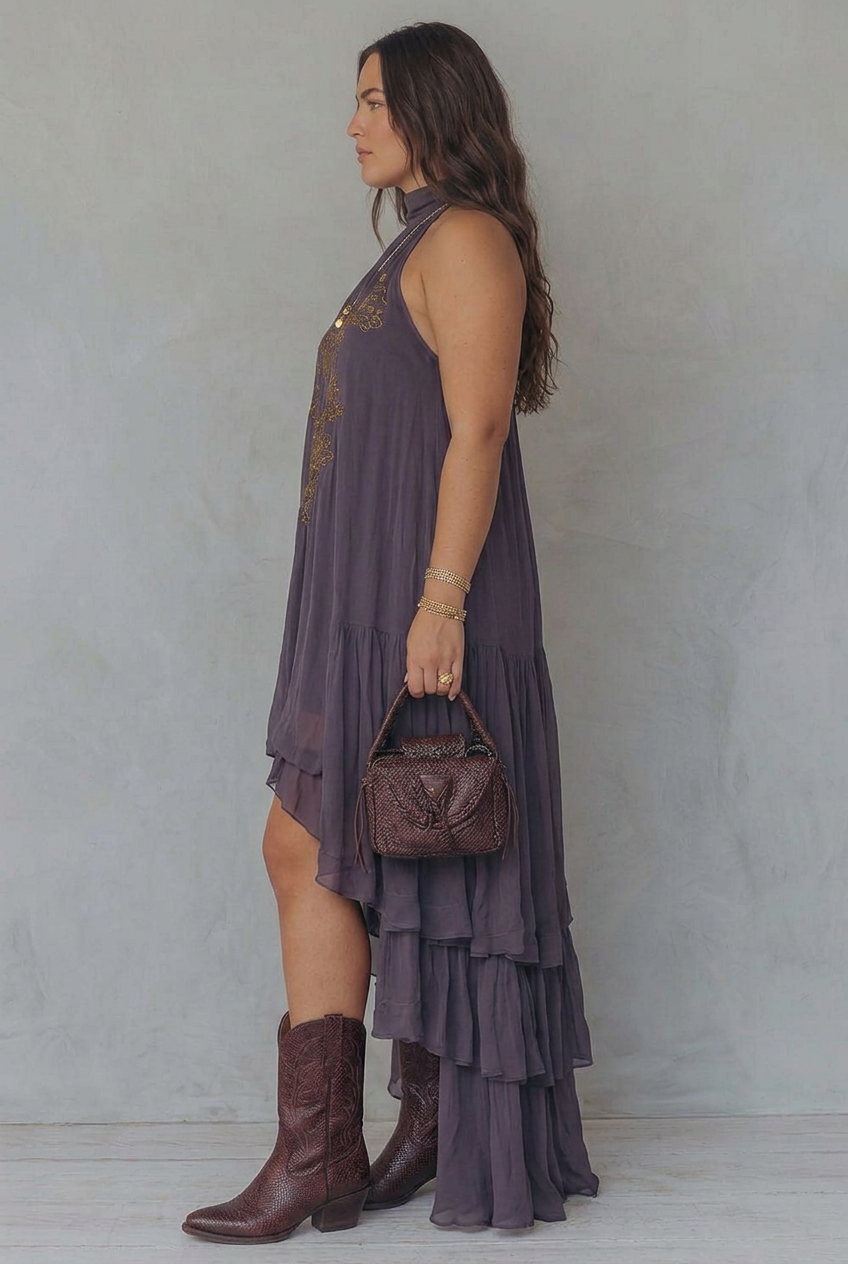 Ula | Broderet Maxi Kjole