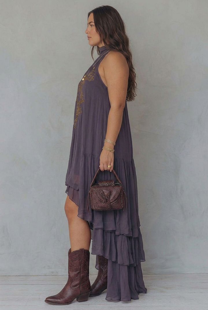 Ula | Broderet Maxi Kjole