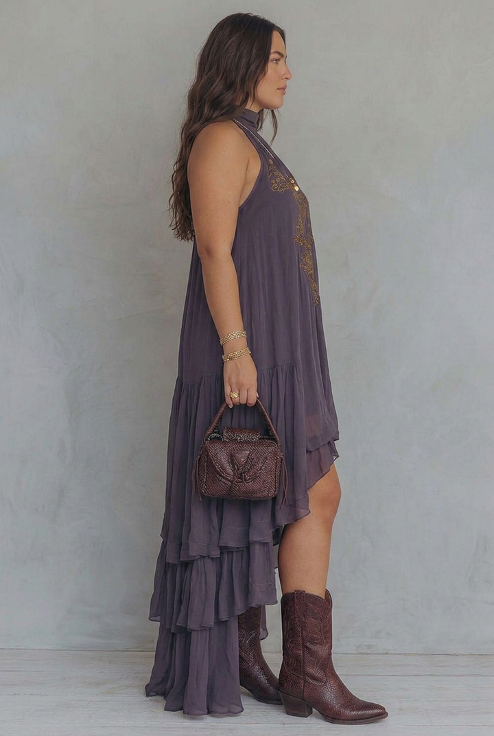 Ula | Broderet Maxi Kjole