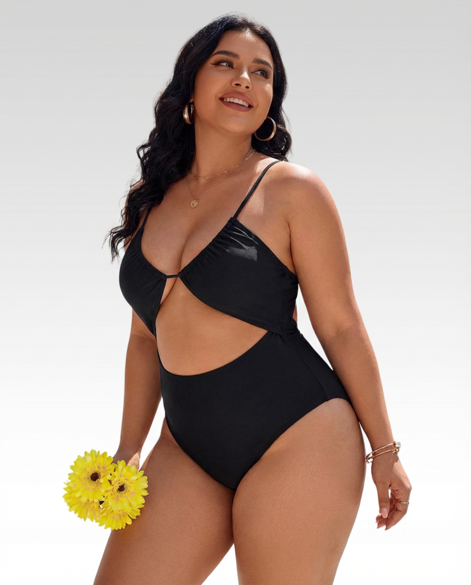 Nia | Én-delt Monokini med Udsparinger og Mavekontrol