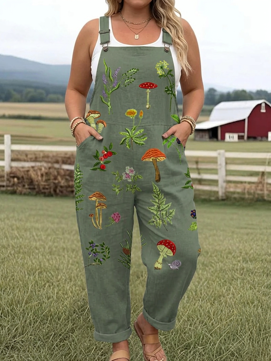 Naturinspireret Broderet Jumpsuit