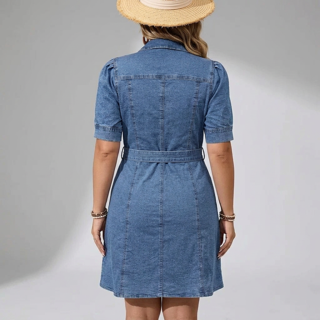 Floriane Europæisk Denim Kjole