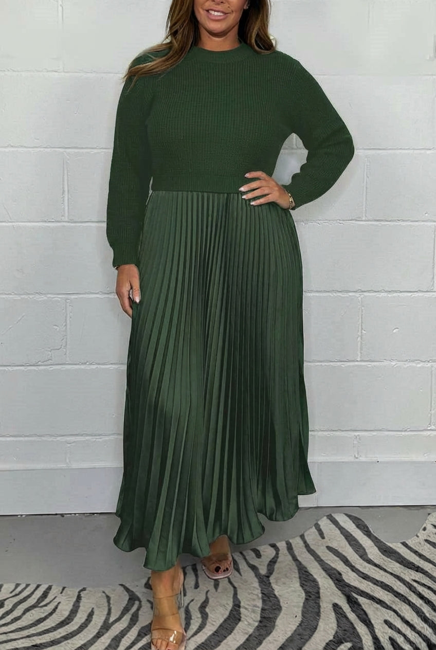 Esmé - Maxi kjole med sweater og plisseret nederdel