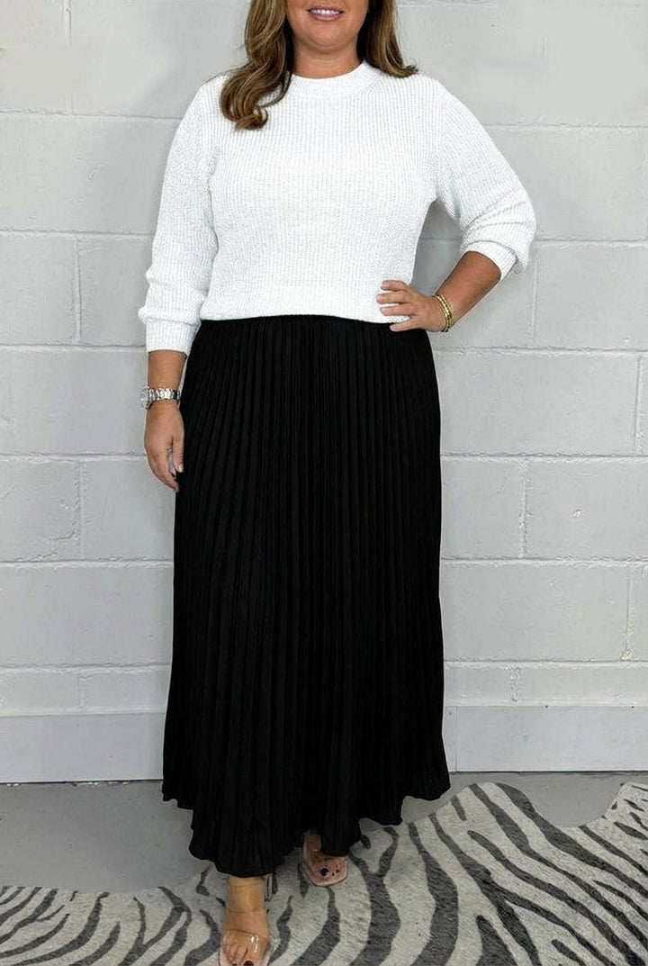 Esmé - Maxi kjole med sweater og plisseret nederdel