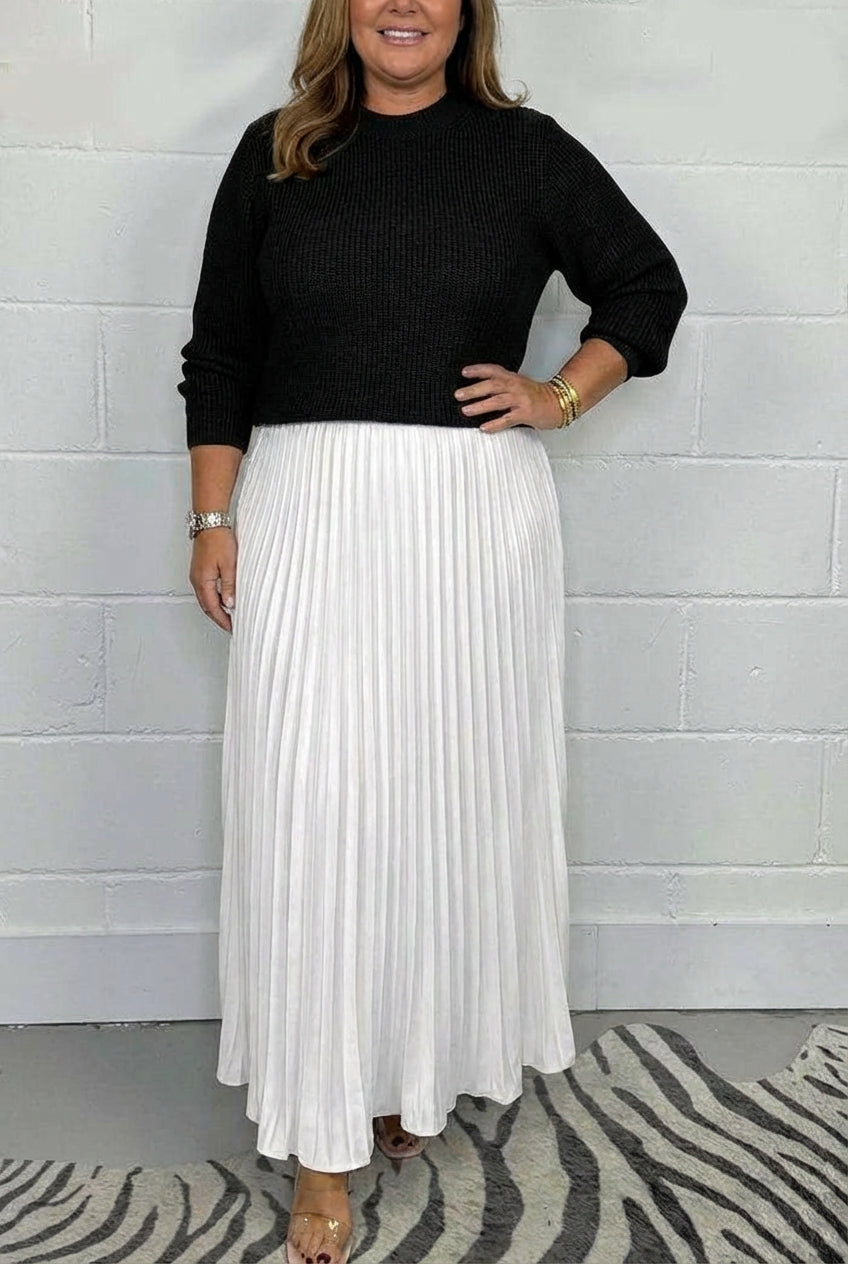 Esmé - Maxi kjole med sweater og plisseret nederdel