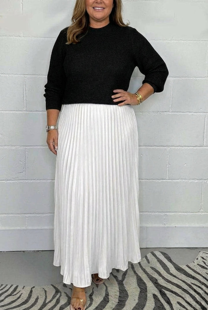 Esmé - Maxi kjole med sweater og plisseret nederdel