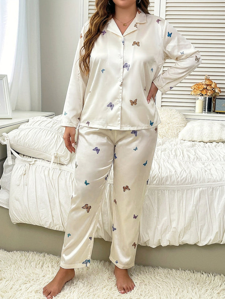 Bria | Blomstret Pyjamas Sæt med Blonder