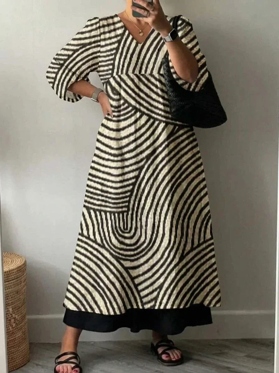 Elegant Trykt Kjole Karoline