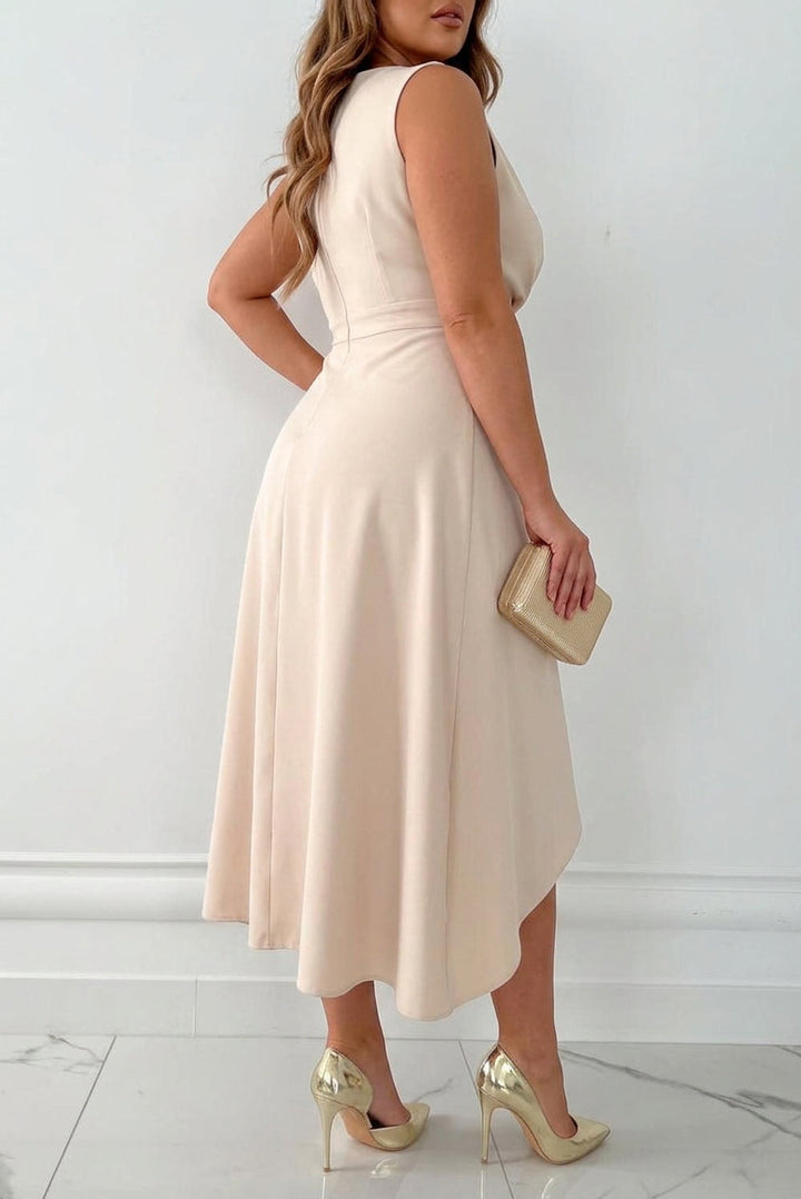 Persephone - Midi Wrap Kjole med V-Hals