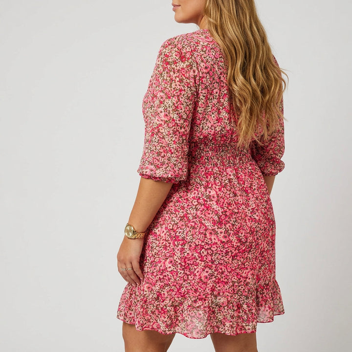 Linnea | Blomster Puffærmet Kjole