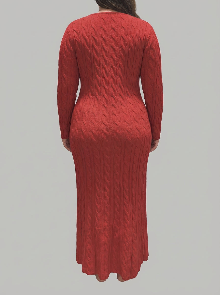 Mei | Cozy Cable-Knit Maxi Kjole