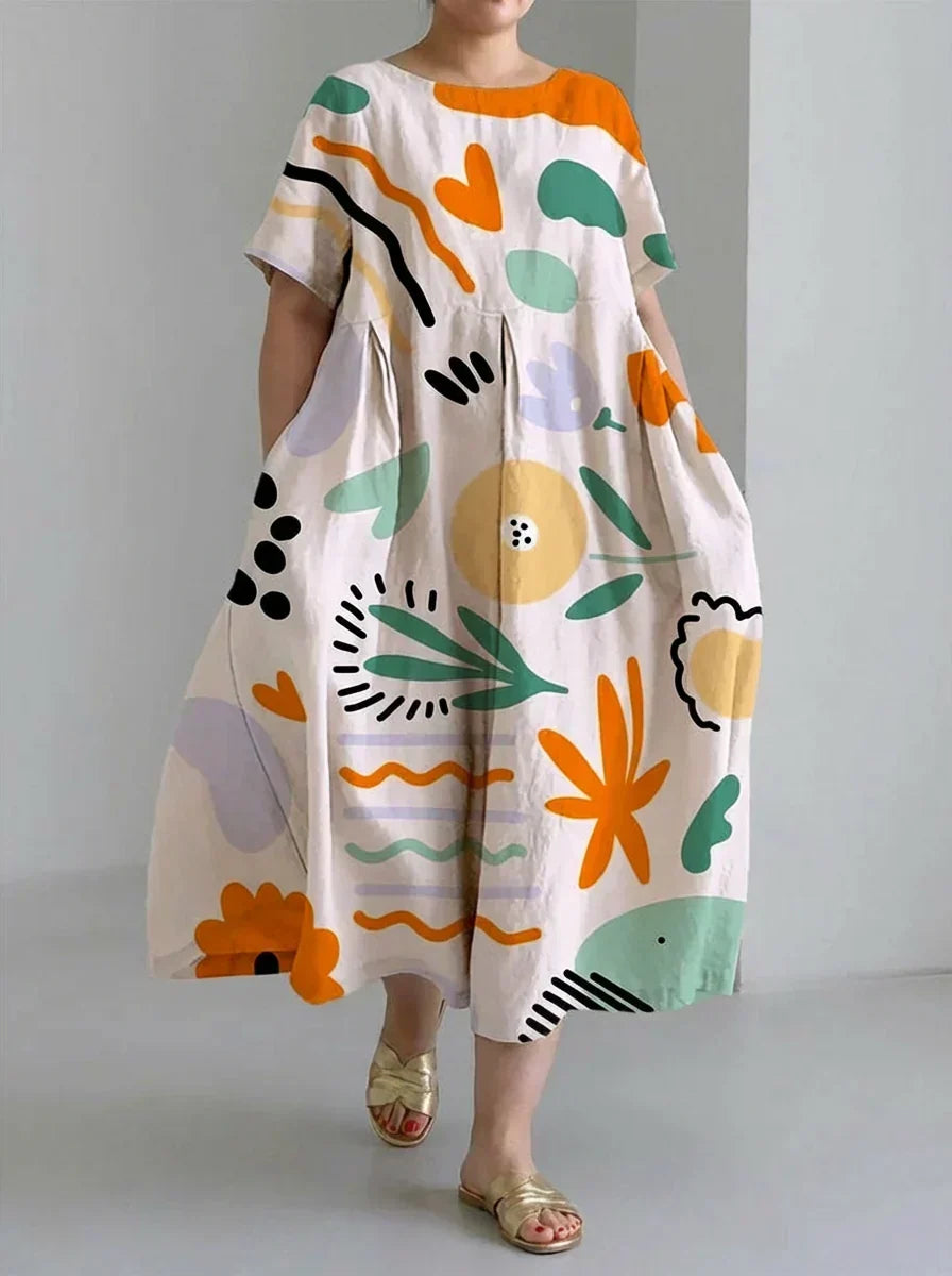 Livia | Elegant Casual Sommertrykt Løs Kjole