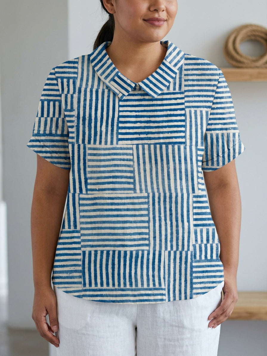 Anaïs | Stribet Patchwork Skjorte