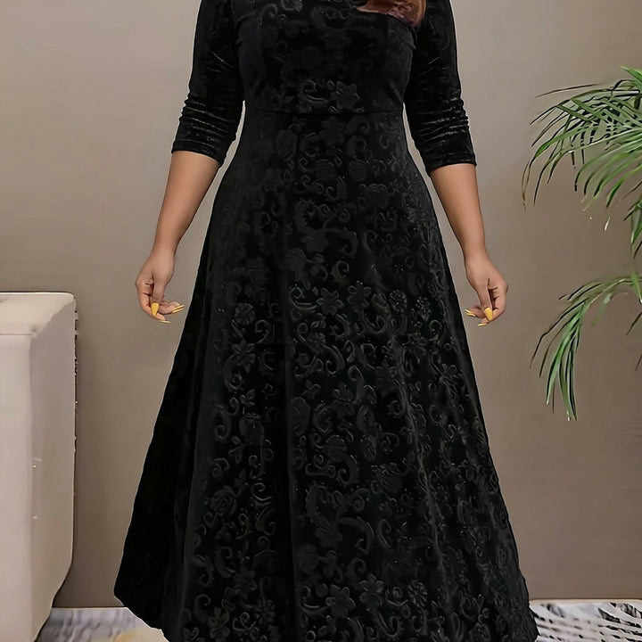 Evadne | Elegant Mønstret Maxi Kjole
