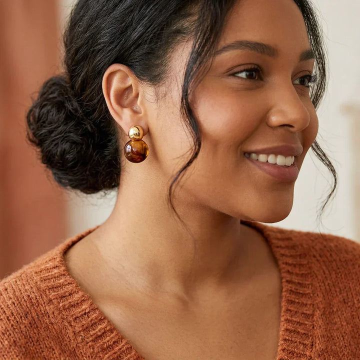 Lark Amber Drop Øreringe | Guld