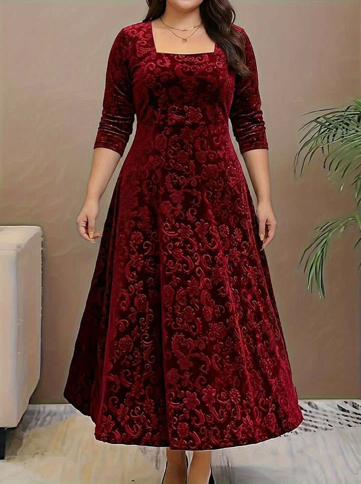 Evadne | Elegant Mønstret Maxi Kjole
