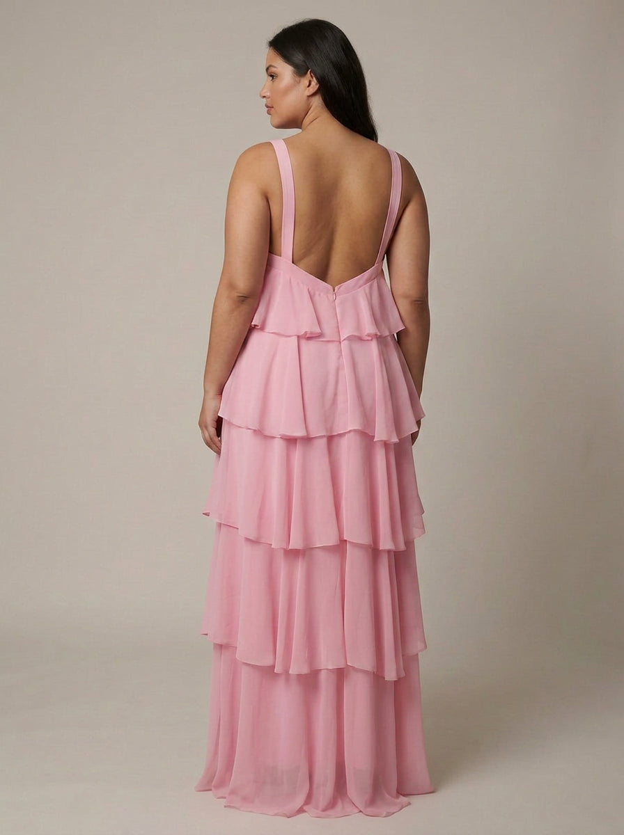 Blomstret Ruffle Maxi Kjole