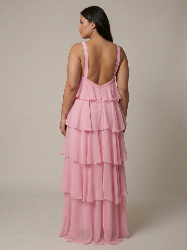 Blomstret Ruffle Maxi Kjole