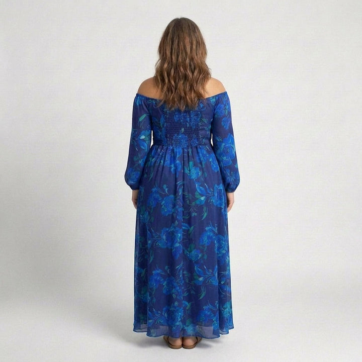 Beatrix | Off Shoulder Blomster Maxi Kjole