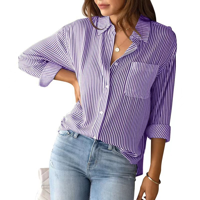 Vintage Stribet Bluse