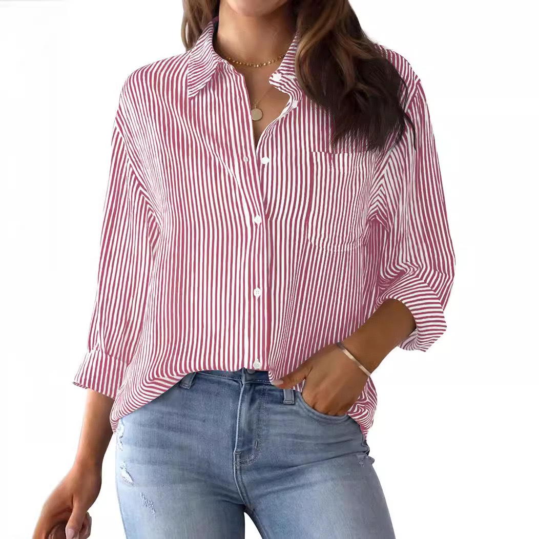 Vintage Stribet Bluse