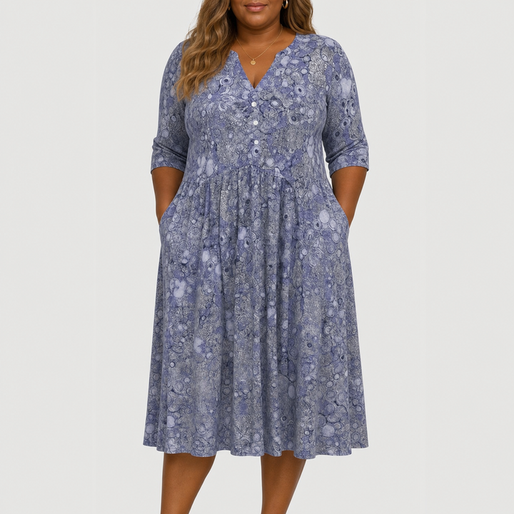 Evelyn | Graceful Midi Kjole Med Lommer