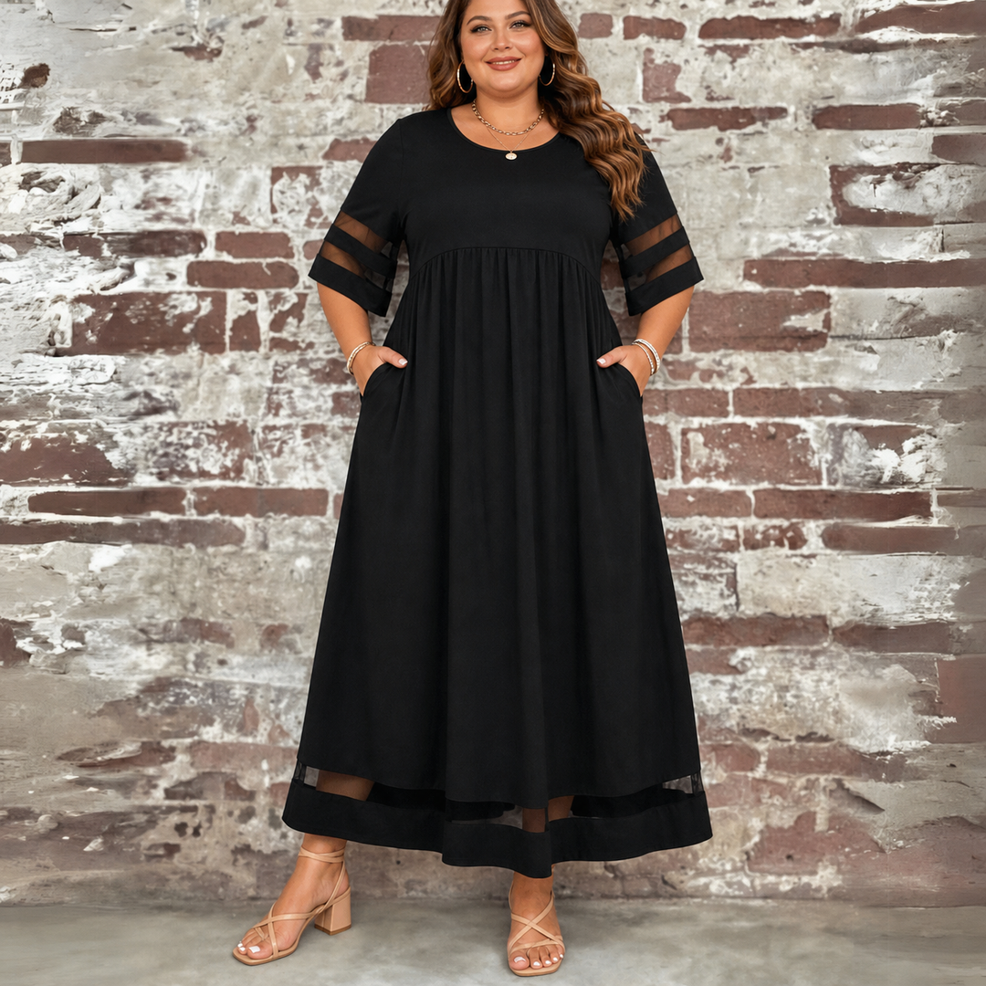 Cora | Flatterende Midi Kjole med Tummy-Smoothing