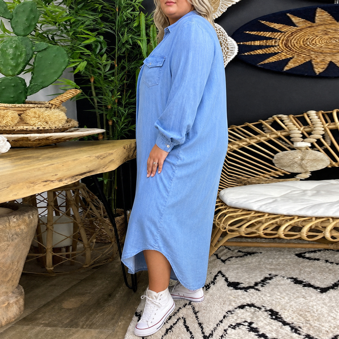 Adeline | Denim Skjortekjole