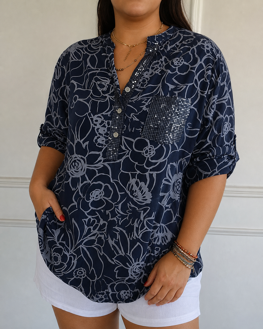 Camila | Elegant Bluse med Lomme