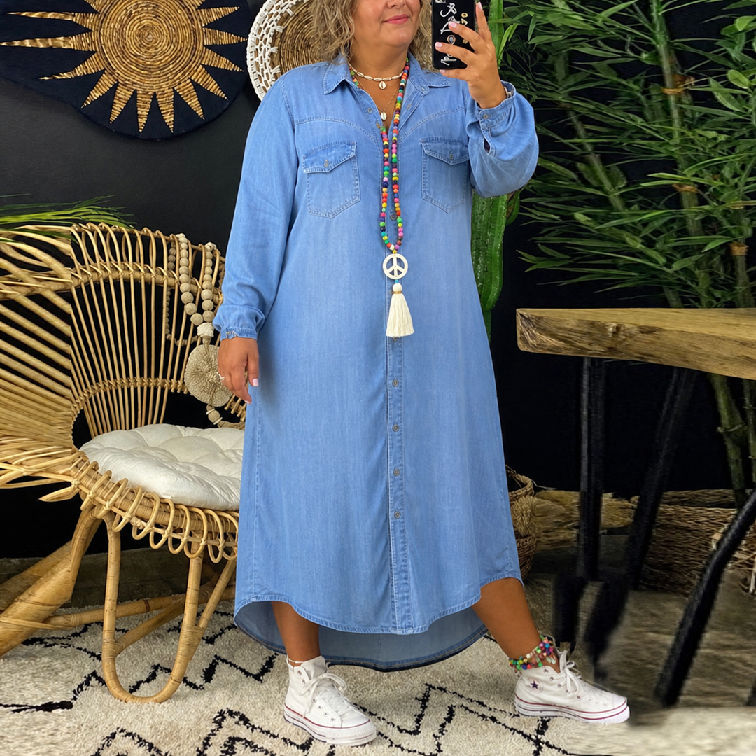 Adeline | Denim Skjortekjole