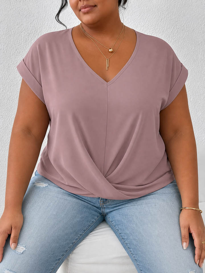 BELLA | Klassisk Twist Detalje V-Hals Top