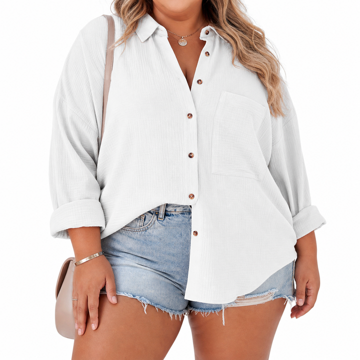 MADELYN | Casual Knap-ned Langærmet Bluse