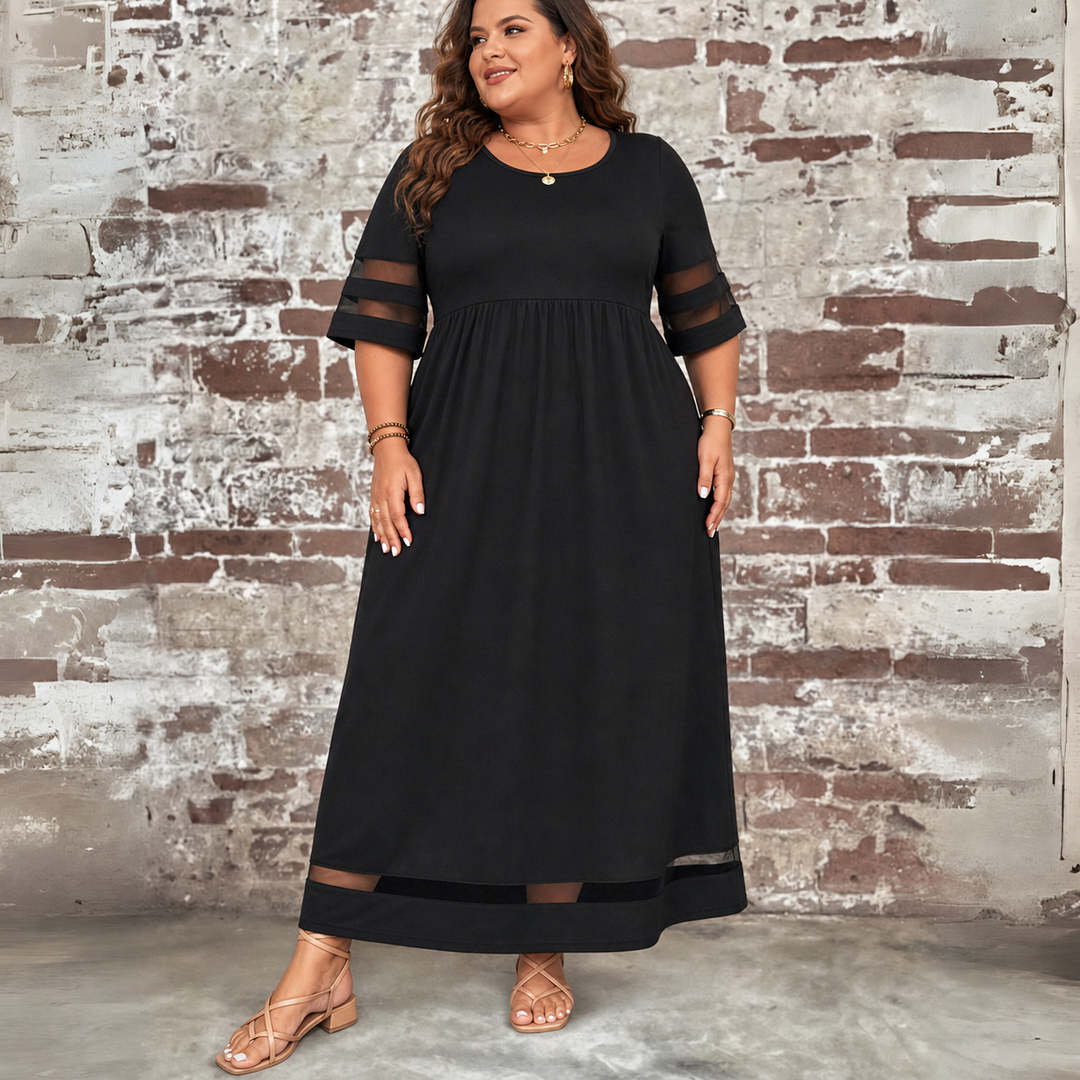 Cora | Flatterende Midi Kjole med Tummy-Smoothing