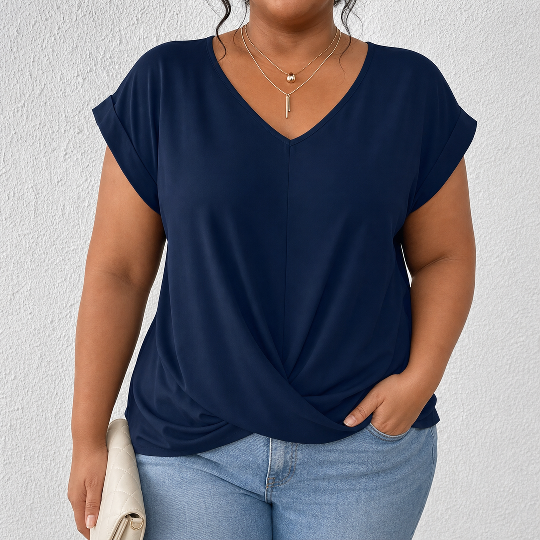 BELLA | Klassisk Twist Detalje V-Hals Top