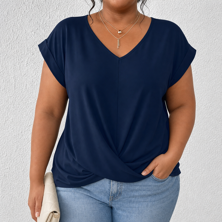 BELLA | Klassisk Twist Detalje V-Hals Top