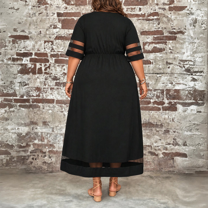 Cora | Flatterende Midi Kjole med Tummy-Smoothing