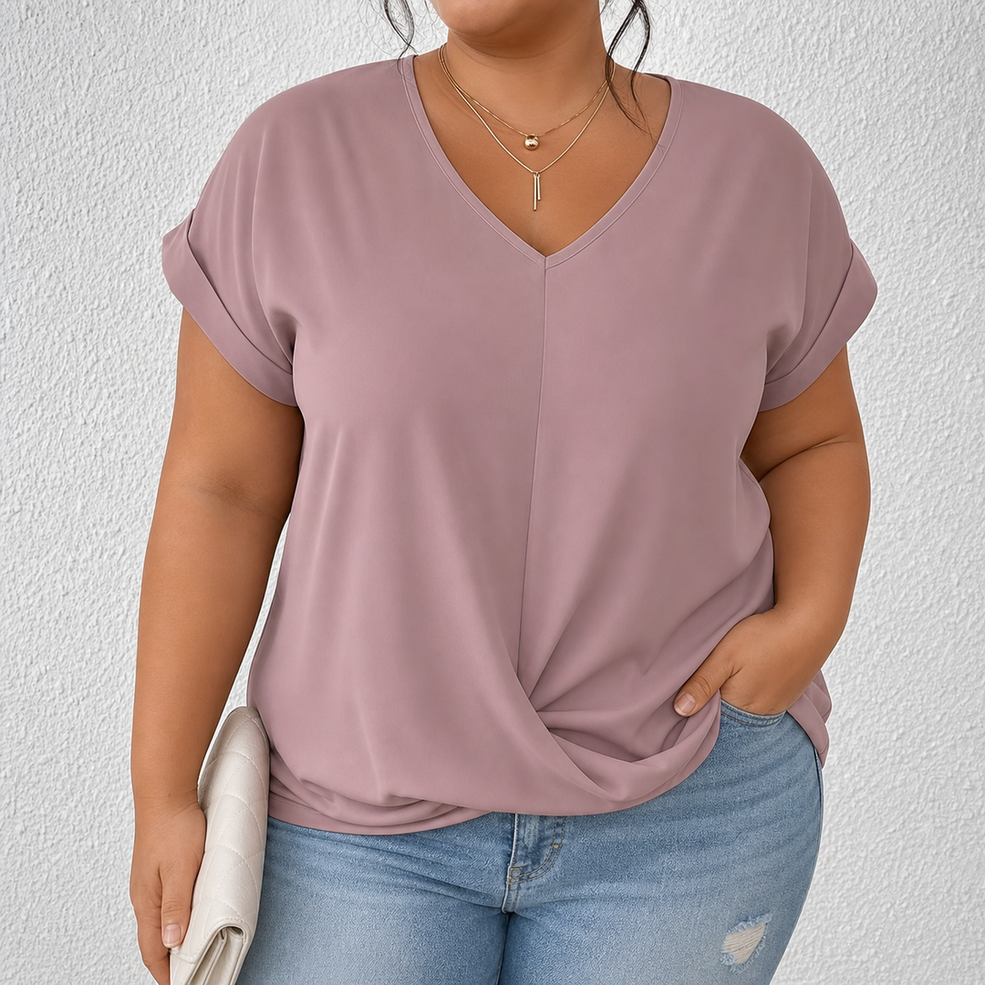 BELLA | Klassisk Twist Detalje V-Hals Top