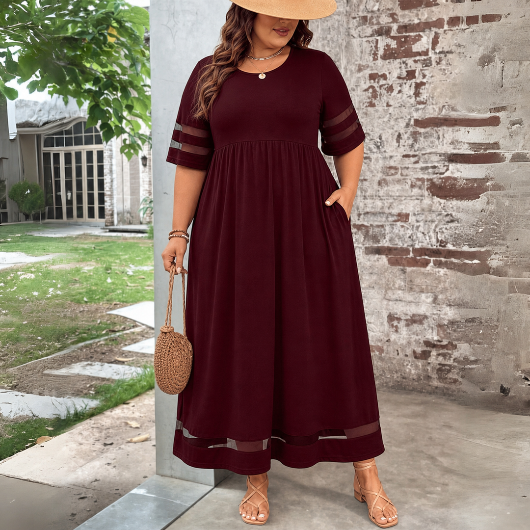 Cora | Flatterende Midi Kjole med Tummy-Smoothing